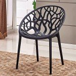 4 Stackable Black Bird's Nest Chairs for Garden