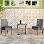 Outsunny 2-Piece Rattan Dining Chairs with Cushions