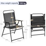 Yaheetech Set of 2 Outdoor Dining Chairs