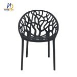 4 Stackable Black Bird's Nest Chairs for Garden