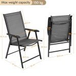 Yaheetech Set of 4 Outdoor Folding Dining Chairs