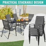Set of 2 Stackable Outdoor Dining Chairs
