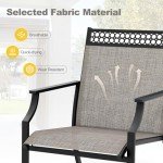 Set of 2 Outdoor Metal Frame Dining Chairs