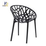 4 Stackable Black Bird's Nest Chairs for Garden