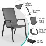 Set of 2 Stackable Outdoor Dining Chairs