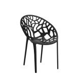 4 Stackable Black Bird's Nest Chairs for Garden