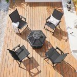 Yaheetech Set of 4 Outdoor Folding Dining Chairs