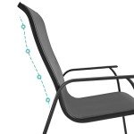 Set of 2 Stackable Outdoor Dining Chairs