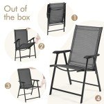 Yaheetech Set of 4 Outdoor Folding Dining Chairs