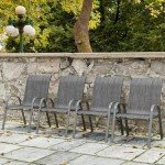 Stackable Garden Chairs Set of 4 - Grey