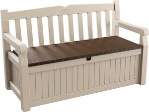 Keter Eden Outdoor Storage Bench - Beige & Brown