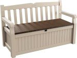 Keter Eden Outdoor Storage Bench - Beige & Brown