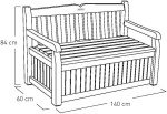 Keter Eden Outdoor Storage Bench - Beige & Brown