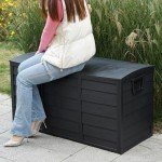 Large 300 Litre Black Garden Storage Box