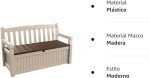 Keter Eden Outdoor Storage Bench - Beige & Brown