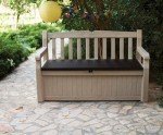 Keter Eden Outdoor Storage Bench - Beige & Brown