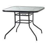 Black Metal Frame Glass Top Garden Dining Table