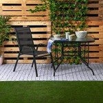 Black Metal Frame Glass Top Garden Dining Table