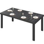 YITAHOME 140cm Outdoor Dining Table - Lightweight Design