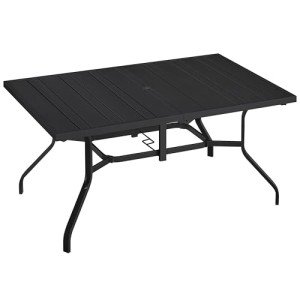 Large Patio Dining Table for 6 with Umbrella Hole