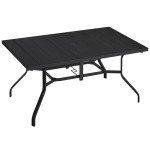 Large Patio Dining Table for 6 with Umbrella Hole
