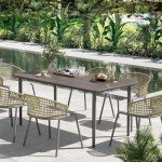 Outsunny Outdoor Dining Table for 6 People