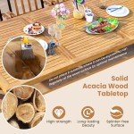 8-Seater Rectangular Acacia Wood Outdoor Dining Table