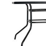 Black Metal Frame Glass Top Garden Dining Table