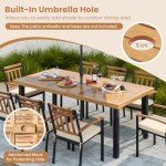 8-Seater Rectangular Acacia Wood Outdoor Dining Table