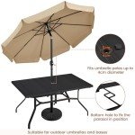 Large Patio Dining Table for 6 with Umbrella Hole