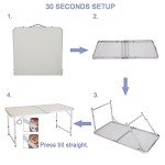 Portable 120cm Folding Picnic Table with Adjustable Height