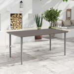 Outsunny Outdoor Dining Table for 6 People