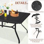 Large Patio Dining Table for 6 with Umbrella Hole