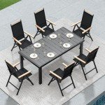 YITAHOME 140cm Outdoor Dining Table - Lightweight Design