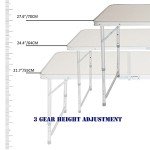 Portable 120cm Folding Picnic Table with Adjustable Height