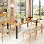 8-Seater Rectangular Acacia Wood Outdoor Dining Table