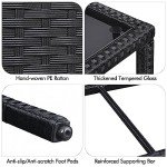 Yaheetech Outdoor Rattan Coffee Table with Storage