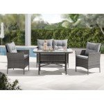 Grey Rattan 4-Piece Florence Garden Furniture Set