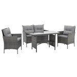 Grey Rattan 4-Piece Florence Garden Furniture Set