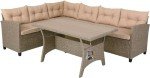 Lisbon Polyrattan Outdoor Corner Lounge Set