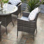 5-Piece Grey Rattan Patio Dining Set