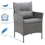 Grey Rattan 4-Piece Florence Garden Furniture Set