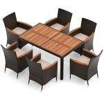 Modern 7-Piece Rattan Patio Dining Set