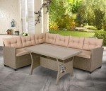 Lisbon Polyrattan Outdoor Corner Lounge Set