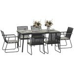 6-Seater Rattan Garden Dining Set with Cushions
