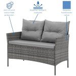 Grey Rattan 4-Piece Florence Garden Furniture Set