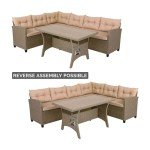 Lisbon Polyrattan Outdoor Corner Lounge Set