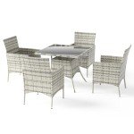 Trumbeak 4-Seater Grey Rattan Dining Set