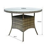 5-Piece Grey Rattan Patio Dining Set