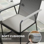 6-Seater Rattan Garden Dining Set with Cushions
